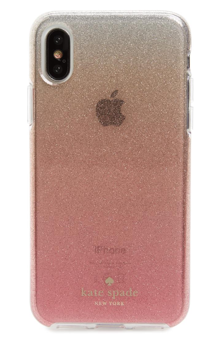 Kate Spade New York Ombre Glitter Iphone X/xs Case - Pink