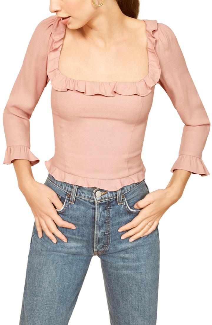 Women's Reformation Barb Crop Top - Pink
