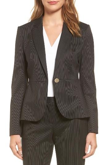 Women's Boss Jelanika Pinstripe One-button Suit Jacket R - Black