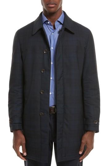 Men's Canali Reversible Raincoat R Eu - Blue
