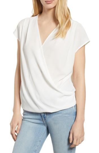 Women's Gibson Draped Faux Wrap Top - Ivory
