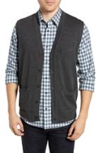 Men's Nordstrom Men's Shop Merino Button Front Sweater Vest, Size - Grey