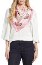 Women's Kate Spade New York Coffee Cups Silk Scarf, Size - Pink