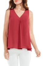 Women's Vince Camuto Pleat Front A-line Blouse - Red