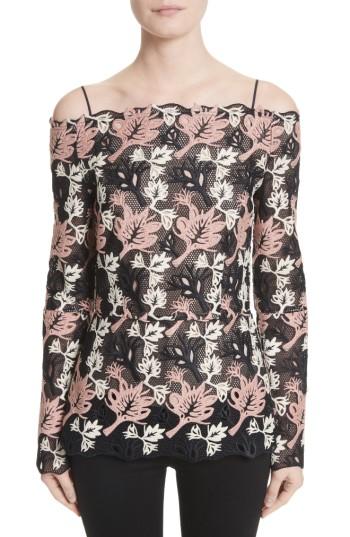 Women's Yigal Azrouel Botanical Lace Off The Shoulder Top