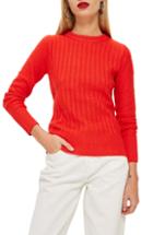 Women's Topshop Rib Sweater Us (fits Like 0-2) - Red