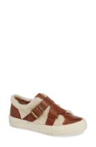 Women's Frye Gia Moto Low Genuine Shearling Sneaker M - Brown