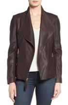 Women's Via Spiga Asymmetrical Leather Jacket