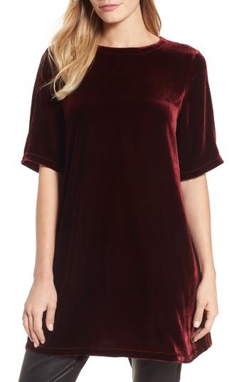 Women's Eileen Fisher Velvet Tunic - Burgundy