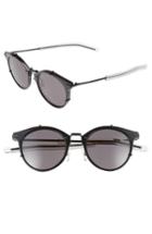 Men's Dior 48mm Round Sunglasses - Shiny Matte Black