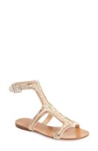 Women's Imagine Vince Camuto 'reid' Embellished T-strap Flat Sandal M - White
