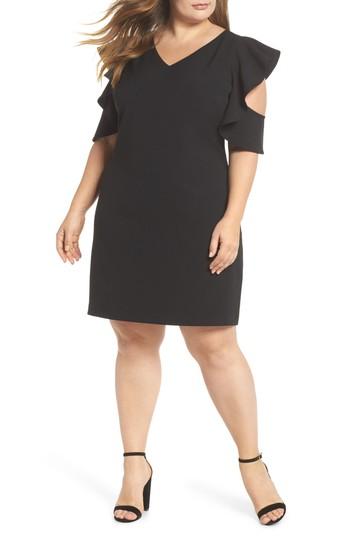 Women's Chelsea28 Ruffle Cold Shoulder Shift Dress