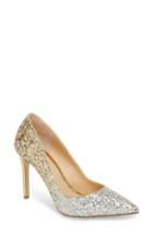 Women's Jewel Badgley Mischka Malta Glitter Pointy Toe Pump M - Metallic