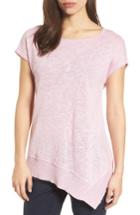Women's Eileen Fisher Cap Sleeve Organic Linen & Cotton Scoop Neck Top - Pink