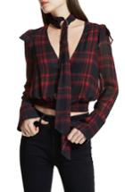 Women's Afrm Gigi Tie Neck Crop Top - Red