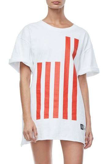 Women's Good American Goodies Graphic Oversize Tee /3 - White