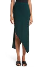 Women's Rosetta Getty Reversible Asymmetrical Knit Midi Skirt - Green