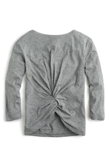 Women's J.crew Twist Hem Pima Cotton Tee, Size - Grey