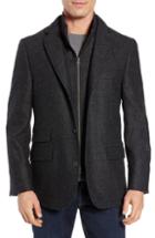 Men's Flynt Regular Fit Hybrid Wool Blend Sport Coat With Bib - Grey