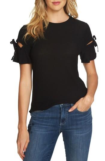 Women's Cece Bow Trim Tee - Black