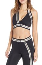 Women's Ivy Park Asymmetrical Stripe Bra - Black