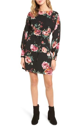 Women's Everly Floral Print Corset Dress - Black