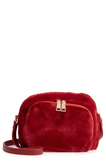 Jules Kae Cameron Faux Fur Crossbody Bag - Red