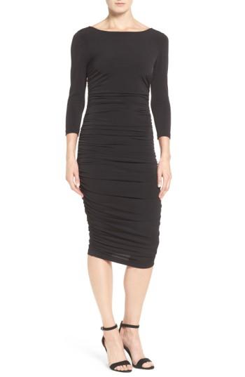 Women's Catherine Catherine Malandrino 'lansbury' Ruched Sheath Dress - Black