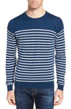 Men's John Smedley Stripe Sweater - Blue