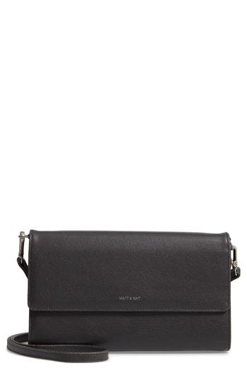 Matt & Nat Large Drew Faux Leather Crossbody Bag - Black