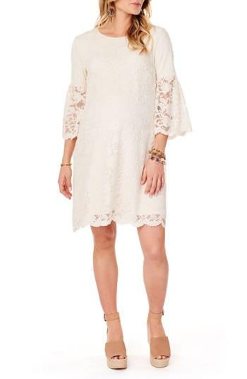 Women's Ingrid & Isabel Lace Bell Sleeve Maternity Dress - White