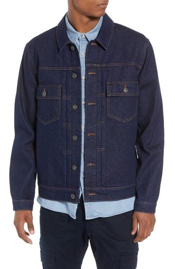 Men's Topman Raw Denim Jacket - Blue