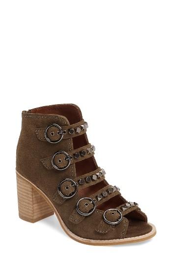 Women's Jeffrey Campbell Bess-stud Buckle Strap Bootie M - Brown