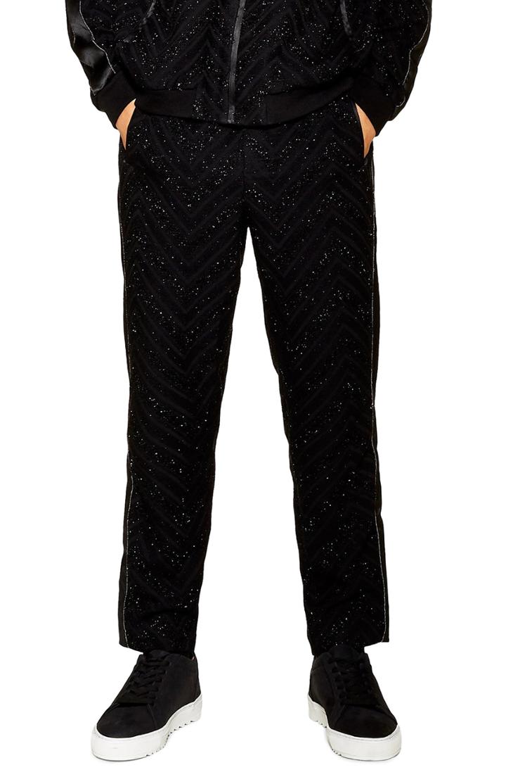 Men's Topman Jazzy Track Pants X 30 - Black