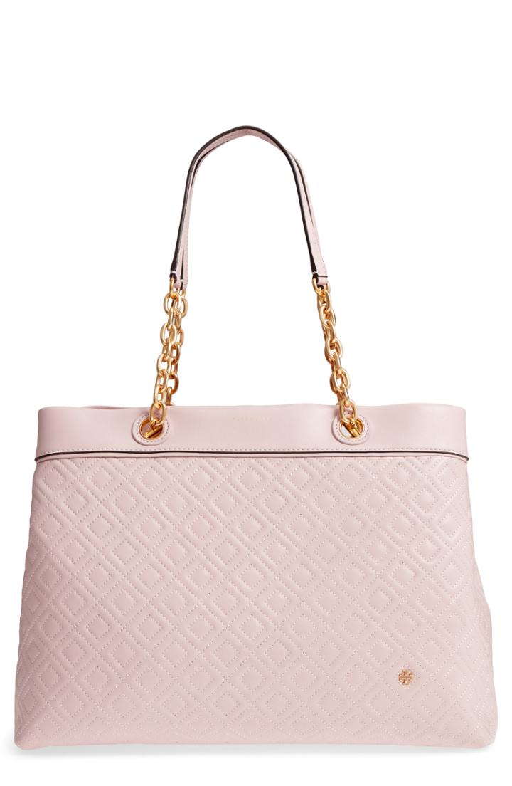 Tory Burch Fleming Triple Compartment Leather Tote - Pink