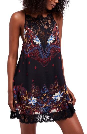 Women's Free People Who's Sorry Now Print Slipdress - Black