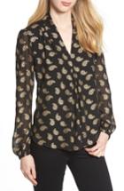 Women's Michael Michael Kors Floating Foil Paisley Blouse - Black
