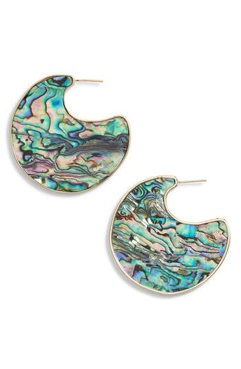 Women's Argento Vivo Stone Sculptural Hoop Earrings