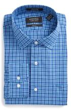 Men's Nordstrom Men's Shop Trim Fit Check Dress Shirt .5 34/35 - Blue