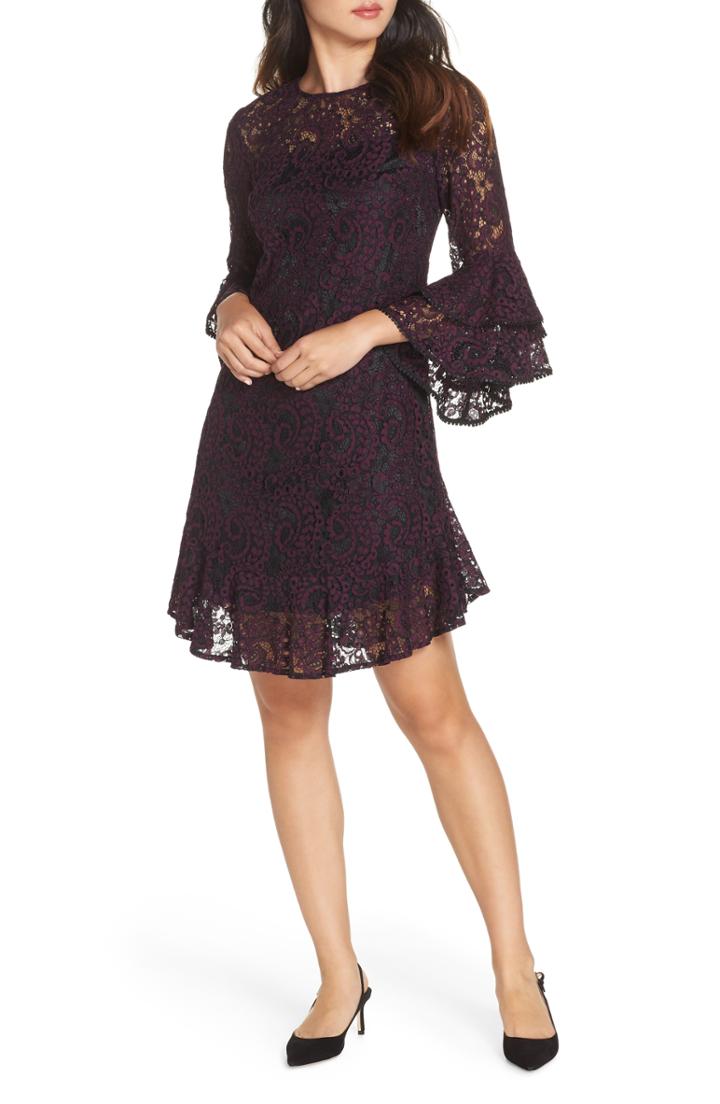 Women's Eliza J Double Ruffle Lace Dress