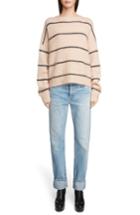 Women's Acne Studios Thin Stripe Oversized Sweater - Beige