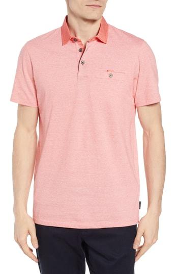 Men's Ted Baker London Lental Trim Fit Polo (s) - Coral