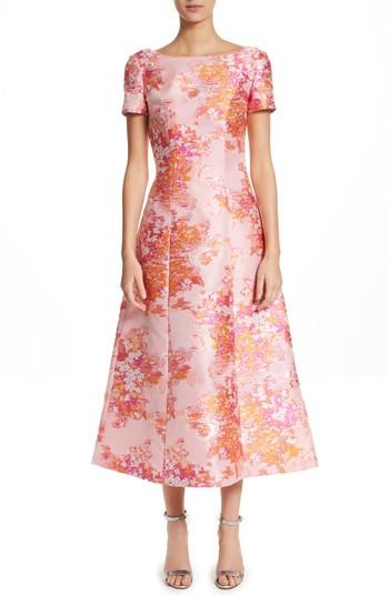 Women's St. John Collection Washed Bouquet Jacquard Dress