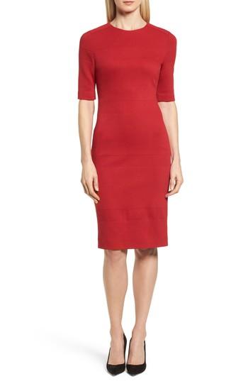 Women's Boss Hibela Tonal Stripe Dress - Red