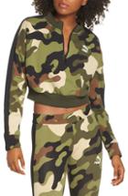 Women's Puma Wild Pack T7 Cropped Quarter Zip Pullover - Green