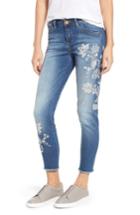 Women's Wit & Wisdom Embroidered Frayed Hem Ankle Jeans - Blue
