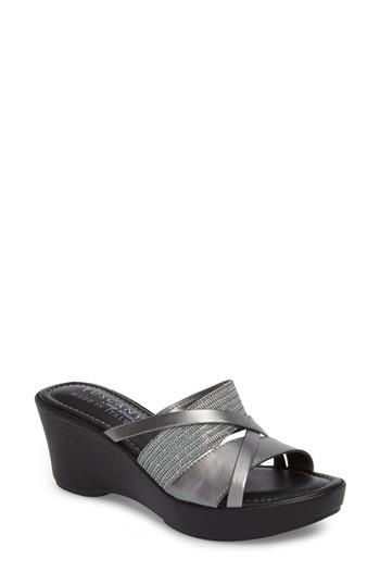 Women's Tuscany By East Street Lucette Strappy Wedge Mule M - Metallic