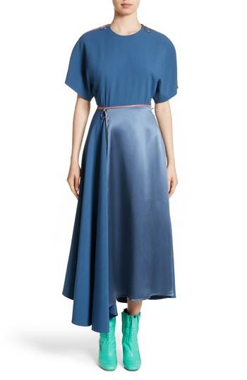Women's Roksanda Gianna Asymmetrical Satin Dress Us / 6 Uk - Blue
