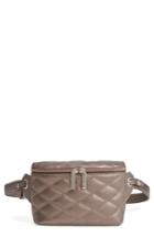 Mali + Lili Faye Vegan Leather Quilted Belt Bag - Grey