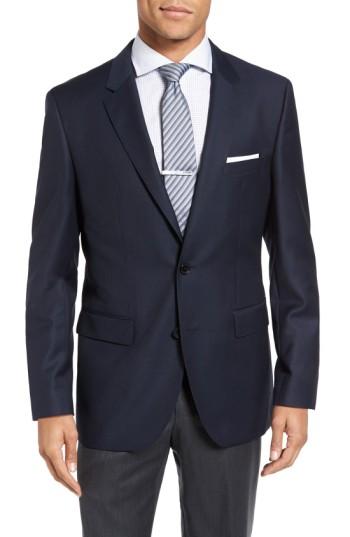Men's Boss 'james' Trim Fit Wool Blazer R - Blue